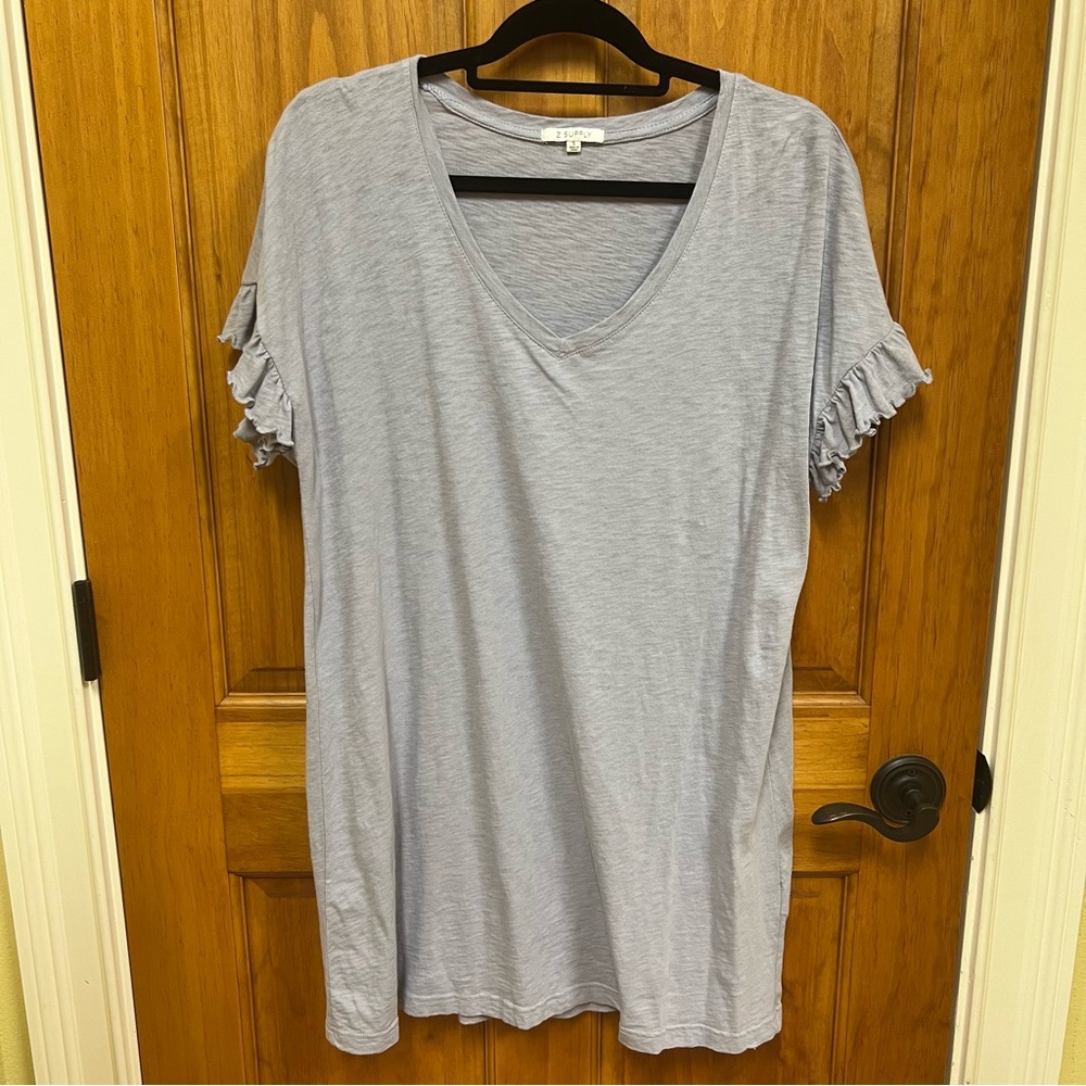 Z Supply T Shirt Dress, Pale Grey, size S